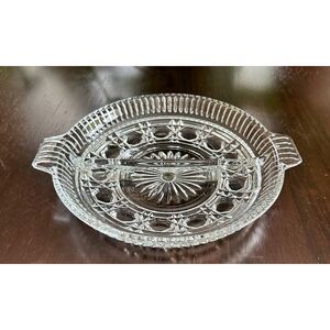 Vtg Federal Glass Company Windsor Divided Relish Dish Mid-Century Early American